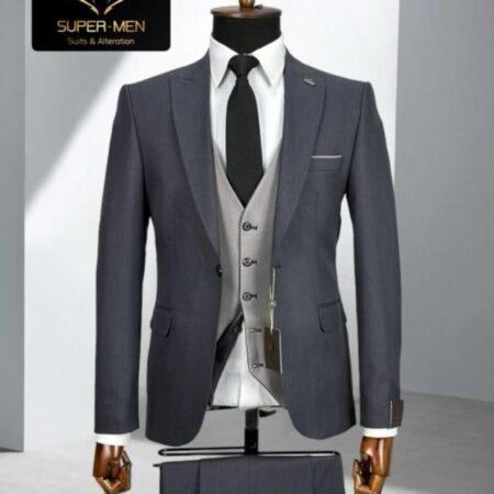 Charcoal Suit with light grey Vest