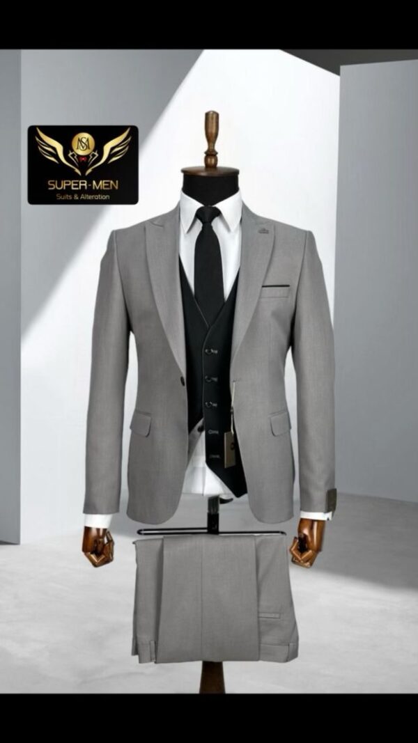 Grey Suit with Black vest