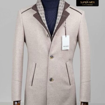 Beige Coat with brown details