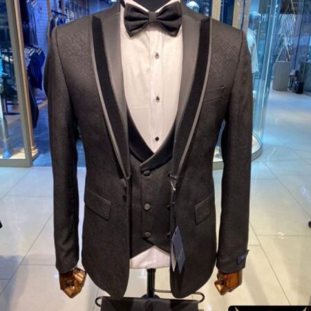 Black Tuxedo with Black Collar Detail and jacket detailing
