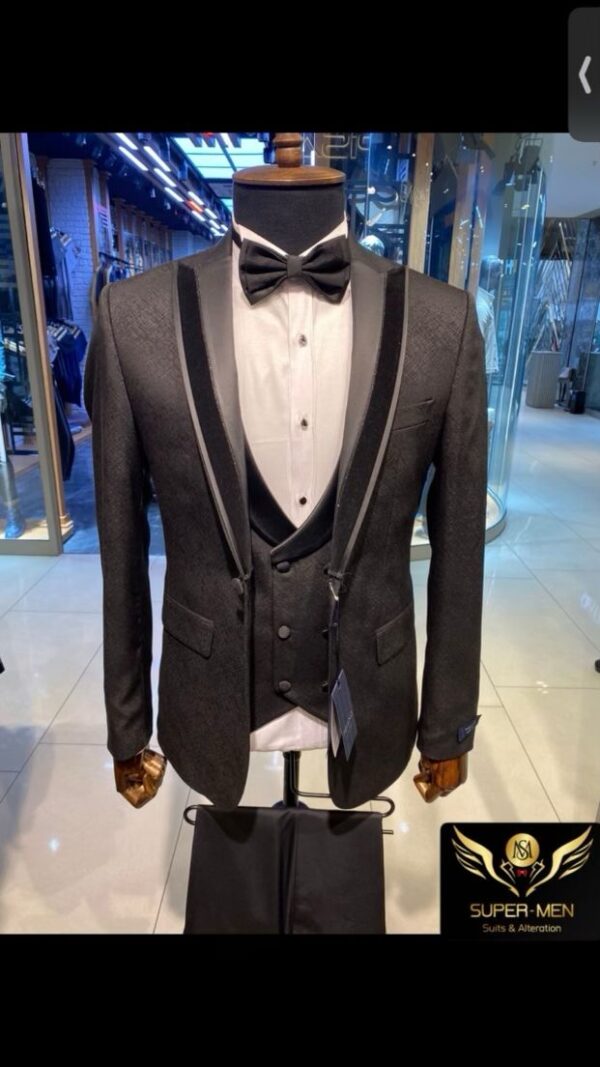Black Tuxedo with Black Collar Detail and jacket detailing