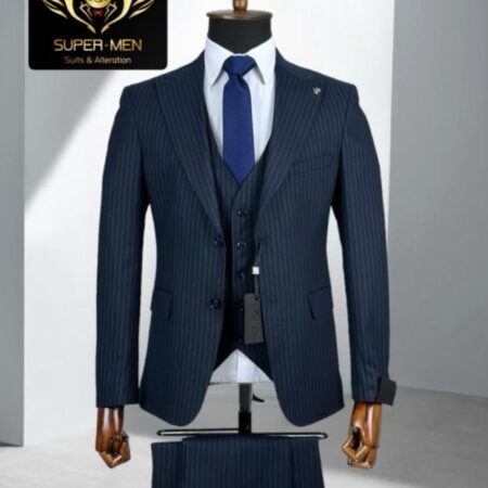 Navy Suit with Pinstrips