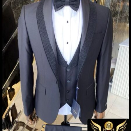 Charcoal Tuxedo with Black Collar