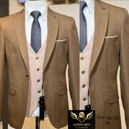 Brown Suit with nude vest