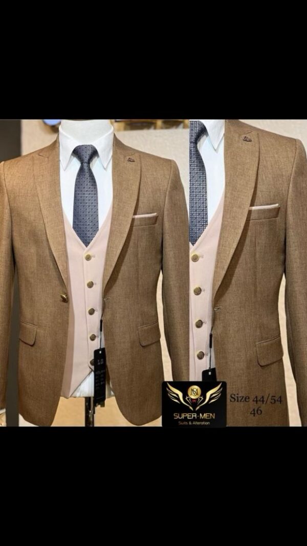 Brown Suit with nude vest