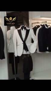 White Tuxedo with Black Details