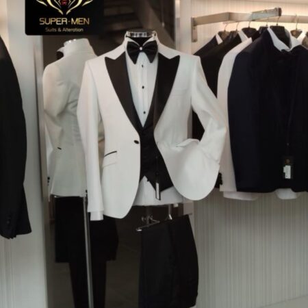 White Tuxedo with Black Details