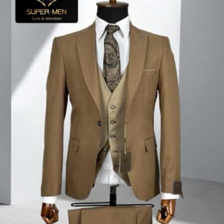 Brown Suit with beige vest