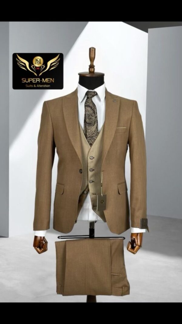 Brown Suit with beige vest