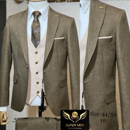Dark Taupe Suit with Beige Vest